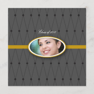 Elegantes Harlekin-Muster: Gold Einladung