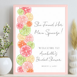 Elegantes Haupt Squeeze Citrus Brautparty Willkomm Poster