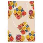 Elegantes Hauptpresse Zitrusfrüchte Hochzeit Braut Mittlere Geschenktüte (Vorderseite)