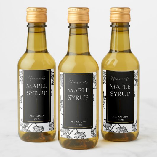 Elegantes, hausgemachtes Ahornsirup-Label Weinetikett (Flaschen)