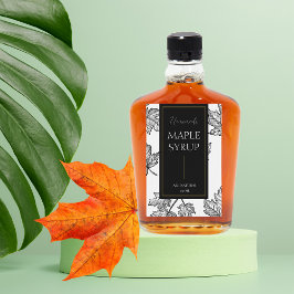 Elegantes, hausgemachtes Ahornsirup-Label Weinetikett