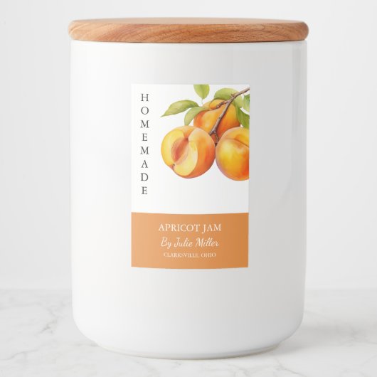 Elegantes, hausgemachtes Apricot-Marmelade Lebensmitteletikett (Vorderseite)
