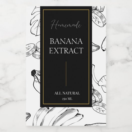 Elegantes, hausgemachtes Bananenextrakt Weinetikett (Einzelnes Label)