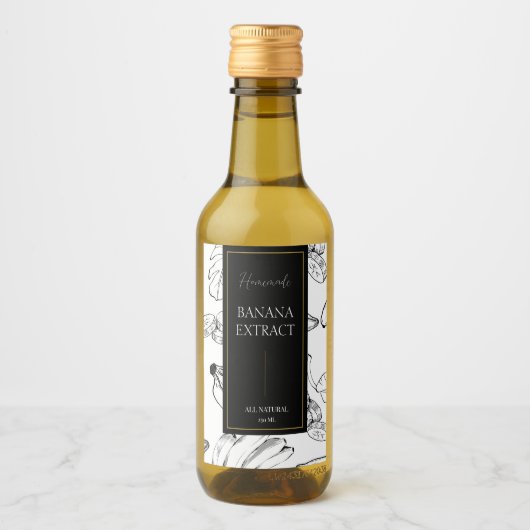 Elegantes, hausgemachtes Bananenextrakt Weinetikett (Vorderseite)