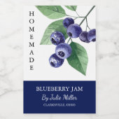 Elegantes hausgemachtes Blueberry-Jam-Label Lebensmitteletikett (Einzelnes Label)
