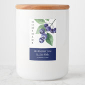 Elegantes hausgemachtes Blueberry-Jam-Label Lebensmitteletikett (Vorderseite)