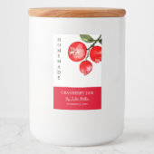 Elegantes hausgemachtes Cranberry-Jam-Label Lebensmitteletikett (Vorderseite)