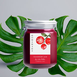 Elegantes hausgemachtes Cranberry-Jam-Label Lebensmitteletikett
