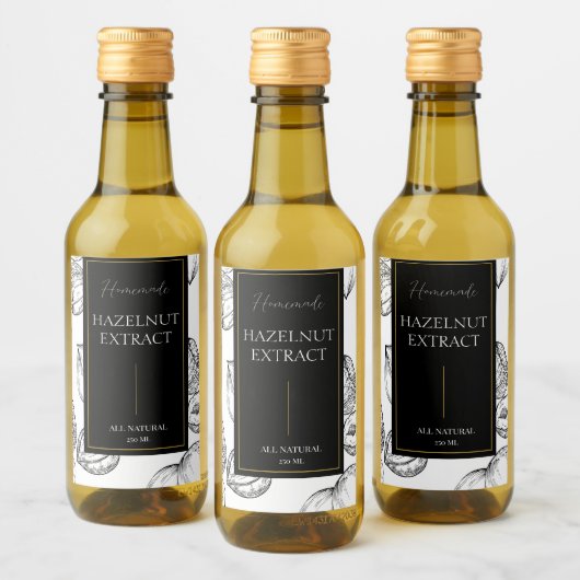 Elegantes, hausgemachtes Hazelnut-Extraktionslabel Weinetikett (Flaschen)