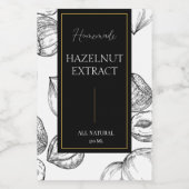 Elegantes, hausgemachtes Hazelnut-Extraktionslabel Weinetikett (Einzelnes Label)
