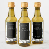 Elegantes, hausgemachtes Minze-Extract-Label Weinetikett (Flaschen)