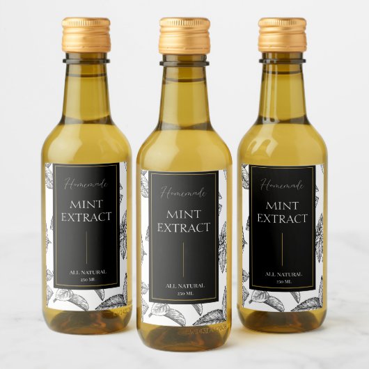 Elegantes, hausgemachtes Minze-Extract-Label Weinetikett (Flaschen)