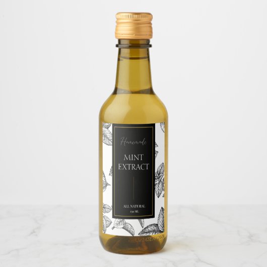 Elegantes, hausgemachtes Minze-Extract-Label Weinetikett (Vorderseite)