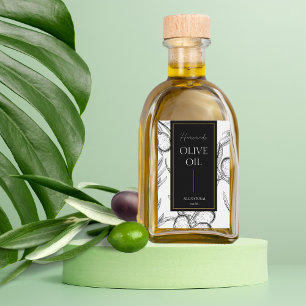 Elegantes, hausgemachtes Olivenöl-Label Weinetikett