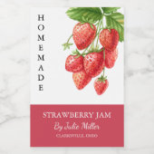 Elegantes hausgemachtes Strawberry-Jam-Label Lebensmitteletikett (Einzelnes Label)