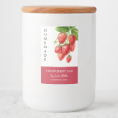 Elegantes hausgemachtes Strawberry-Jam-Label Lebensmitteletikett (Vorderseite)