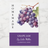 Elegantes, hausgemachtes Traubensträußchen Lebensmitteletikett (Einzelnes Label)