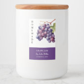 Elegantes, hausgemachtes Traubensträußchen Lebensmitteletikett (Vorderseite)