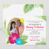 Elegantes Hawaiian Luau Verlobung Foto Einladung (Vorne/Hinten)