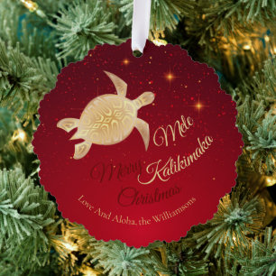 Elegantes hawaiianisches Weihnachten Ornament Karte