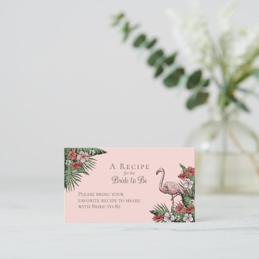 Elegantes hawaiisches Brautparty Blumenrezeptur Begleitkarte (Stehend Vorderseite)