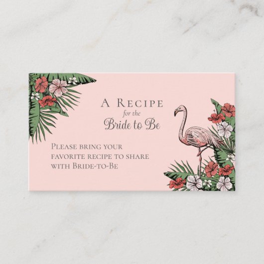 Elegantes hawaiisches Brautparty Blumenrezeptur Begleitkarte (Vorderseite)