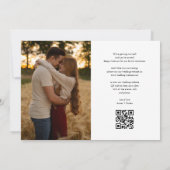 Elegantes Heart Script-Foto Hochzeit QR-Code Save The Date (Rückseite)