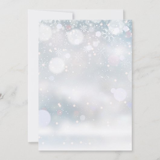 Elegantes Heart Script Winter Probe Dinner Einladung (Rückseite)