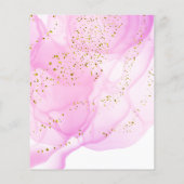 elegantes heißrosa Wasserfarben-Glitter Flyer (Hinten)