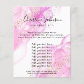 elegantes heißrosa Wasserfarben-Glitter Flyer (Vorne)