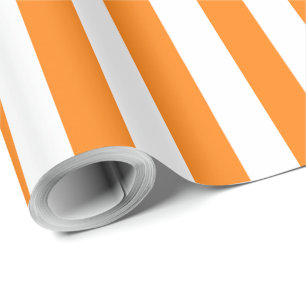 Elegantes hell orange-weiß gestreiftes Muster Geschenkpapier