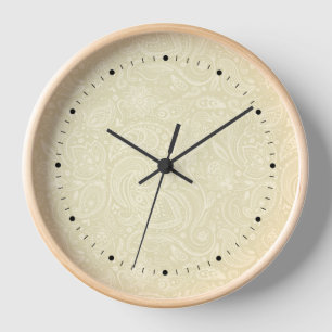 Elegantes hellbeiges vintage-blumiges Paisley-Must Uhr