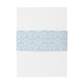 Elegantes Hellblau-Damaskus-Monogramm Einladungsbanderole (Rückseitenbeispiel)