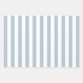 Elegantes, hellblau-weiß gestreiftes Muster Geschenkpapier Set (Vorderseite 3)