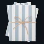 Elegantes, hellblau-weiß gestreiftes Muster Geschenkpapier Set<br><div class="desc">Einfache hellblaue Streifen - perfekt für Hochzeiten,  Brautpartys und Geburtstage.</div>
