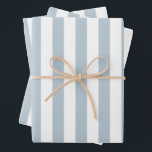 Elegantes, hellblau-weiß gestreiftes Muster Geschenkpapier Set<br><div class="desc">Einfache hellblaue Streifen - perfekt für Hochzeiten,  Brautpartys und Geburtstage.</div>