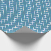 Elegantes Hellblau-Weiß-Karomuster Geschenkpapier (Ecke)