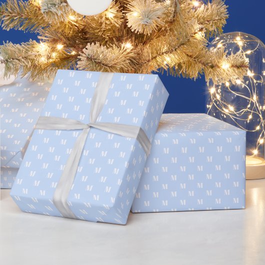 Elegantes hellblau-weißes Muster Geschenkpapier (Feiertage)