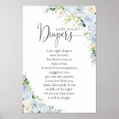 Elegantes Hellblaues Baby-Shower-Plakat Poster (Vorne)