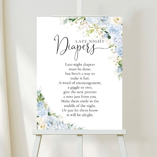 Elegantes Hellblaues Baby-Shower-Plakat Poster