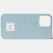 Elegantes hellblaues florales Botanisches Monogram Case-Mate iPhone Hülle (Rückseite (Horizontal))