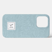 Elegantes hellblaues florales Botanisches Monogram Case-Mate iPhone Hülle (Rückseite (Horizontal))