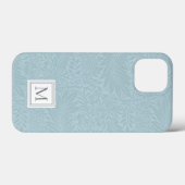 Elegantes hellblaues florales Botanisches Monogram Case-Mate iPhone Hülle (Rückseite (Horizontal))