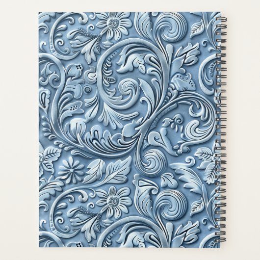 Elegantes, hellblaues gefertigtes Leder Planer (Rückseite)