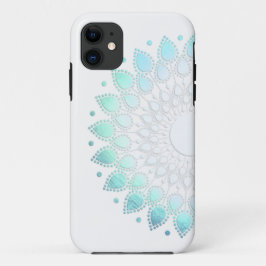Elegantes hellblaugrünes Blume Motif Case-Mate iPhone Hülle