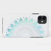Elegantes hellblaugrünes Blume Motif Case-Mate iPhone Hülle (Rückseite (Horizontal))