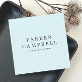 Elegantes helles Aqua-Blau, stilvoll minimalistisc Quadratische Visitenkarte