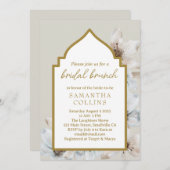 Elegantes helles Beige Magnolia Blume Bridal Brunc Einladung (Vorne/Hinten)