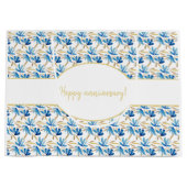 Elegantes helles blau-goldfarbenes Wasser Große Geschenktüte (Vorderseite)