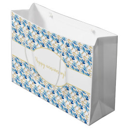 Elegantes helles blau-goldfarbenes Wasser Große Geschenktüte